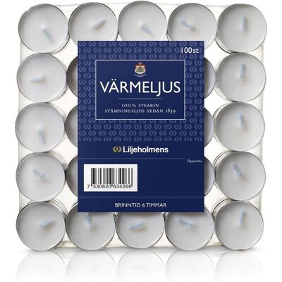 LILJEHOLMENS Värmeljus Stearin 6H 100/fp LILJEHOLMENS Värmeljus Stearin 6H 100/fp