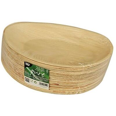 Papstar Naturlig palmblad oval tallrik - Engångs Papstar Naturlig palmblad oval tallrik - Engångs