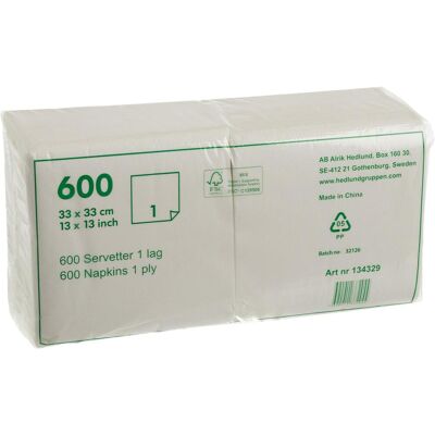 Festive Servett 1-lags 33x33cm vit 600/fp Festive Servett 1-lags 33x33cm vit 600/fp