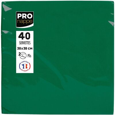 PRONAPPE Servett 38x38cm 2-lags mörkgrön 40/fp PRONAPPE Servett 38x38cm 2-lags mörkgrön 40/fp