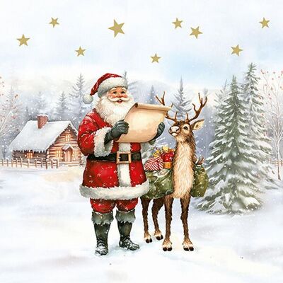 PAPSTAR Servett Dear Santa 3-lags 1/4 33x33cm 20/fp PAPSTAR Servett Dear Santa 3-lags 1/4 33x33cm 20/fp
