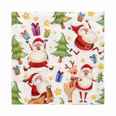 PAPSTAR Servett Happy Santa 3-lags 1/4 33x33cm 20/fp PAPSTAR Servett Happy Santa 3-lags 1/4 33x33cm 20/fp