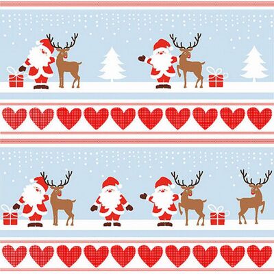 PAPSTAR Servett Lovely Santa 3-lags 1/4 33x33cm 20/fp PAPSTAR Servett Lovely Santa 3-lags 1/4 33x33cm 20/fp