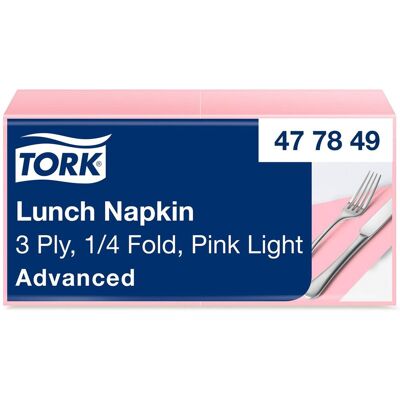 TORK Servett Lunch Mjuk 3-lags ljusrosa 150/fp TORK Servett Lunch Mjuk 3-lags ljusrosa 150/fp