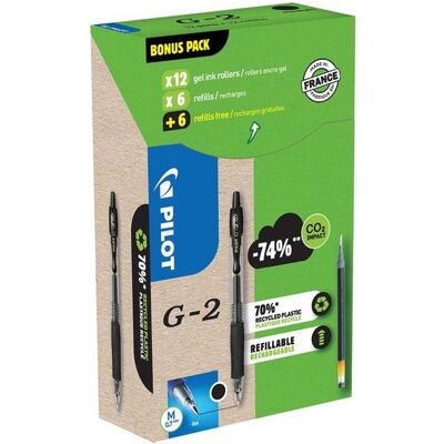 PILOT Gelpenna G2 Plus svart 12+12/fp PILOT Gelpenna G2 Plus svart 12+12/fp