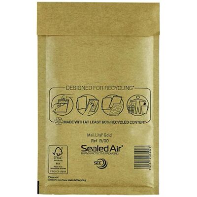 SEALED AIR Bubbelpåse 120x210mm B/00 brun 200/fp SEALED AIR Bubbelpåse 120x210mm B/00 brun 200/fp