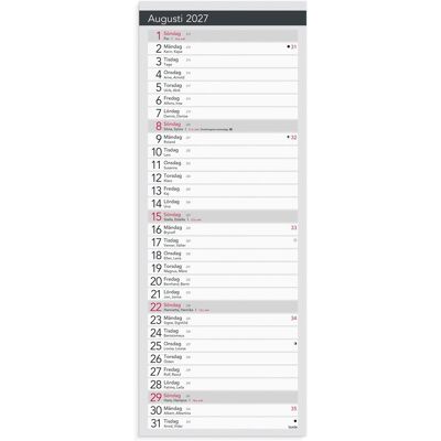BURDE Liten Bordskalender Elegant 2027 BURDE Liten Bordskalender Elegant 2027