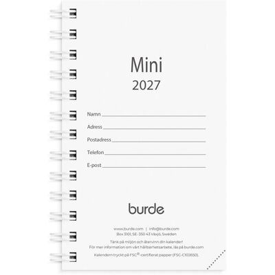BURDE Kalender Mini 2027 refill BURDE Kalender Mini 2027 refill