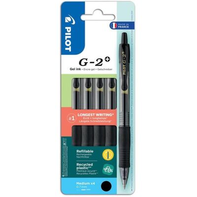 PILOT Gelpenna G2 Plus 0,7 svart 4/fp PILOT Gelpenna G2 Plus 0,7 svart 4/fp