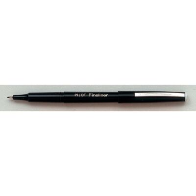 PILOT Fineliner, tunn spets, svart pennkropp, svart bläck PILOT Fineliner, tunn spets, svart pennkropp, svart bläck