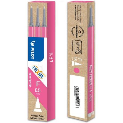 PILOT FriXion, refill för gelpenna, extra tunn spets på 0,5mm, rosa bläck 3/fp PILOT FriXion, refill för gelpenna, extra tunn spets på 0,5mm, rosa bläck 3/fp