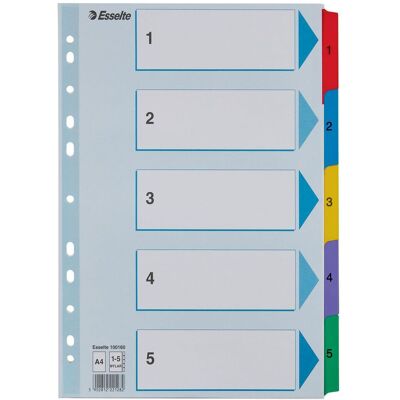 ESSELTE Plastregister Mylar, 297 x 245 mm, 60g, olika färger ESSELTE Plastregister Mylar, 297 x 245 mm, 60g, olika färger