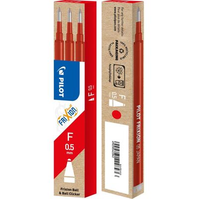 PILOT Refill Frixion 0,5mm röd 3/fp PILOT Refill Frixion 0,5mm röd 3/fp