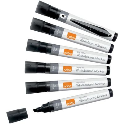 NOBO Whiteboardpenna Liquid sned svart 10/fp NOBO Whiteboardpenna Liquid sned svart 10/fp