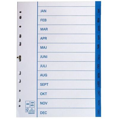 NO BRAND Pappersregister A4 jan-dec 10/fp NO BRAND Pappersregister A4 jan-dec 10/fp