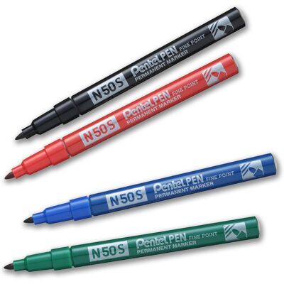 PENTEL Märkpenna perm. N50S rund blå PENTEL Märkpenna perm. N50S rund blå