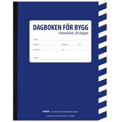 BURDE Dagboken för bygg förenklad A5 30 dagar BURDE Dagboken för bygg förenklad A5 30 dagar