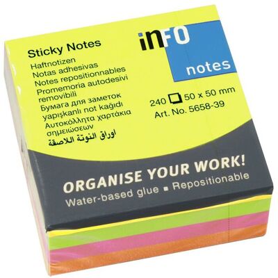 INFO Notes kub 50x50mm neon INFO Notes kub 50x50mm neon