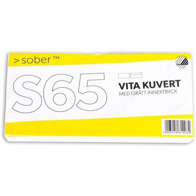 SOBER Kuvert konsument S65 110x225mm fukthäftande 50/fp SOBER Kuvert konsument S65 110x225mm fukthäftande 50/fp