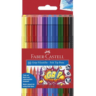 FABER-CASTELL Färgpennor, GRIP, trekantig pennkopp, punkter, grepp, olika färger, 10/fp FABER-CASTELL Färgpennor, GRIP, trekantig pennkopp, punkter, grepp, olika färger, 10/fp