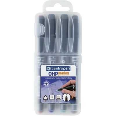 CENTROPEN Märkpenna Permanent, tunn spets, 0,6 mm linjebredd, olika färger 4/fp CENTROPEN Märkpenna Permanent, tunn spets, 0,6 mm linjebredd, olika färger 4/fp