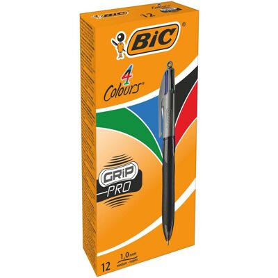 BIC Kulpenna 4 Colours Grip med gummigrepp 1,0mm blå, svart, röd och grön BIC Kulpenna 4 Colours Grip med gummigrepp 1,0mm blå, svart, röd och grön