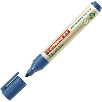 EDDING Märkpenna permanent 21 EcoLine, kulspets, 1,5–3 mm linjebredd, blå EDDING Märkpenna permanent 21 EcoLine, kulspets, 1,5–3 mm linjebredd, blå