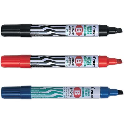 PILOT Märkpenna Super Color Marker permanent, broad, snedskuren spets, blå PILOT Märkpenna Super Color Marker permanent, broad, snedskuren spets, blå