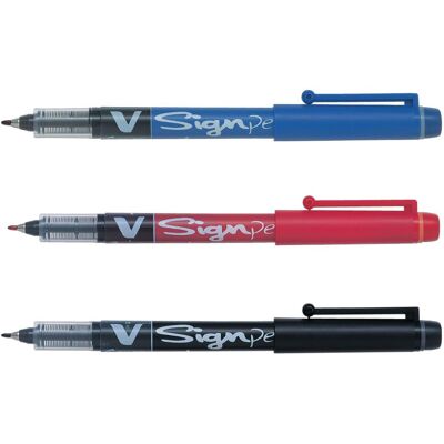 PILOT Fineliner, V-Pen, mediumspets, 2 mm spets, röd pennkropp, rött bläck PILOT Fineliner, V-Pen, mediumspets, 2 mm spets, röd pennkropp, rött bläck