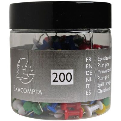 EXACOMPTA Kartnål sorterade färger 200/fp EXACOMPTA Kartnål sorterade färger 200/fp