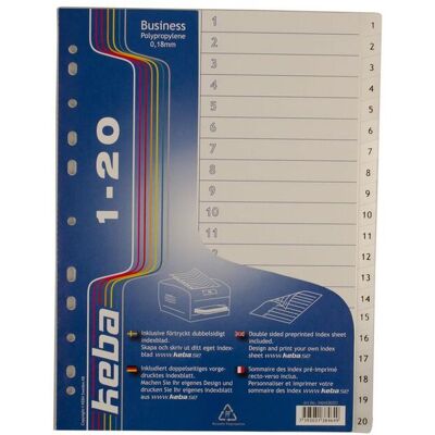 KEBA Plastregister Business A4 PP 0,18mm 1-20 flikar KEBA Plastregister Business A4 PP 0,18mm 1-20 flikar