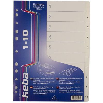 KEBA Plastregister Business A4 PP 0,18mm 1-10 flikar KEBA Plastregister Business A4 PP 0,18mm 1-10 flikar