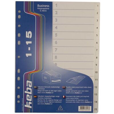 KEBA Plastregister Business A4 PP 0,18mm 1-15 flikar KEBA Plastregister Business A4 PP 0,18mm 1-15 flikar