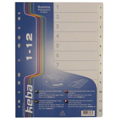 KEBA Plastregister Business A4 PP 0,18mm 1-12 flikar KEBA Plastregister Business A4 PP 0,18mm 1-12 flikar