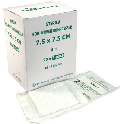 YIBON Kompress NW Steril 7,5x7,5cm 2-p 140/fp YIBON Kompress NW Steril 7,5x7,5cm 2-p 140/fp