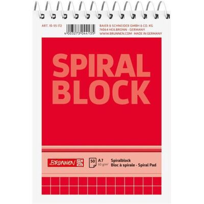 BRUNNEN Spiralblock A7 60g 50 blad Rutat BRUNNEN Spiralblock A7 60g 50 blad Rutat