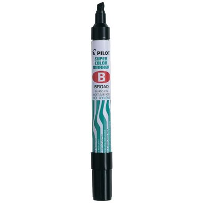 PILOT Märkpenna Super Color Marker permanent, broad, snedskuren spets, svart PILOT Märkpenna Super Color Marker permanent, broad, snedskuren spets, svart