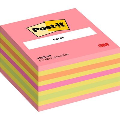 POST-IT Sticky-notislappar, kub, 76 x 76 mm, neonrosa färger, 2028-NP POST-IT Sticky-notislappar, kub, 76 x 76 mm, neonrosa färger, 2028-NP