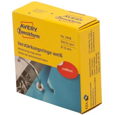 Avery Etikett hålförsedd vit 13mm 500/fp Avery Etikett hålförsedd vit 13mm 500/fp