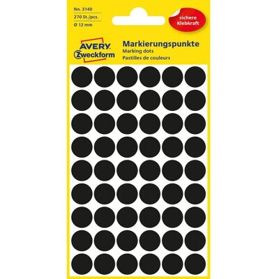 Avery Färgkodningsprick Ø12mm sva 270/fp Avery Färgkodningsprick Ø12mm sva 270/fp