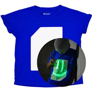 ILLUMINATED APPAREL Självlysande T-shirt Barn Blå och Vit (X-Small (3-4 år))