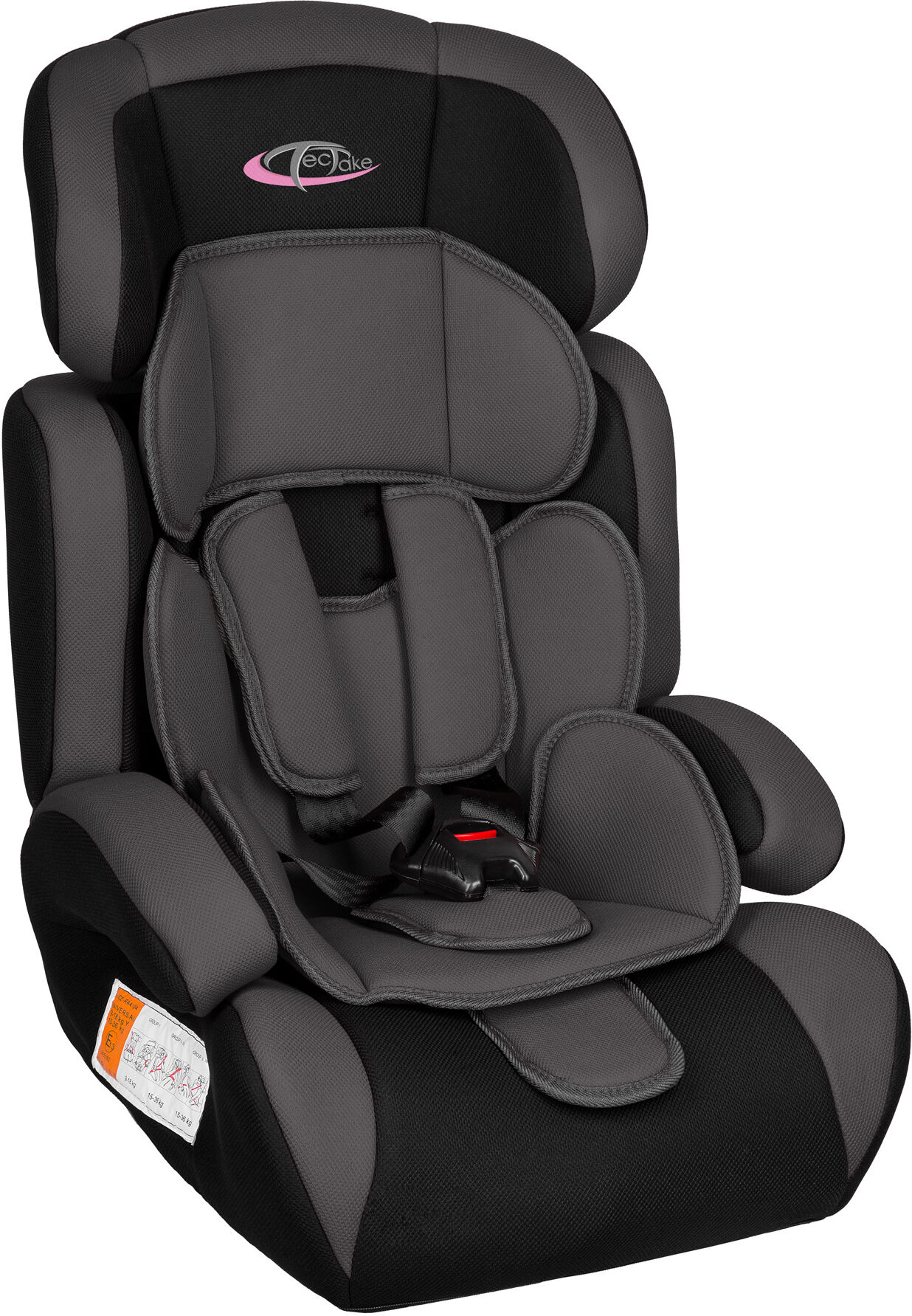 tectake Bilbarnstol 9-36 kg, justerbar höjd, extra mjuk - svart/grå tectake Bilbarnstol 9-36 kg, justerbar höjd, extra mjuk - svart/grå