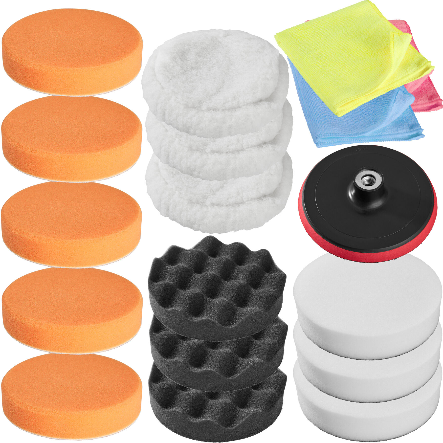 tectake Polersvamp set 18 st - vit tectake Polersvamp set 18 st - vit