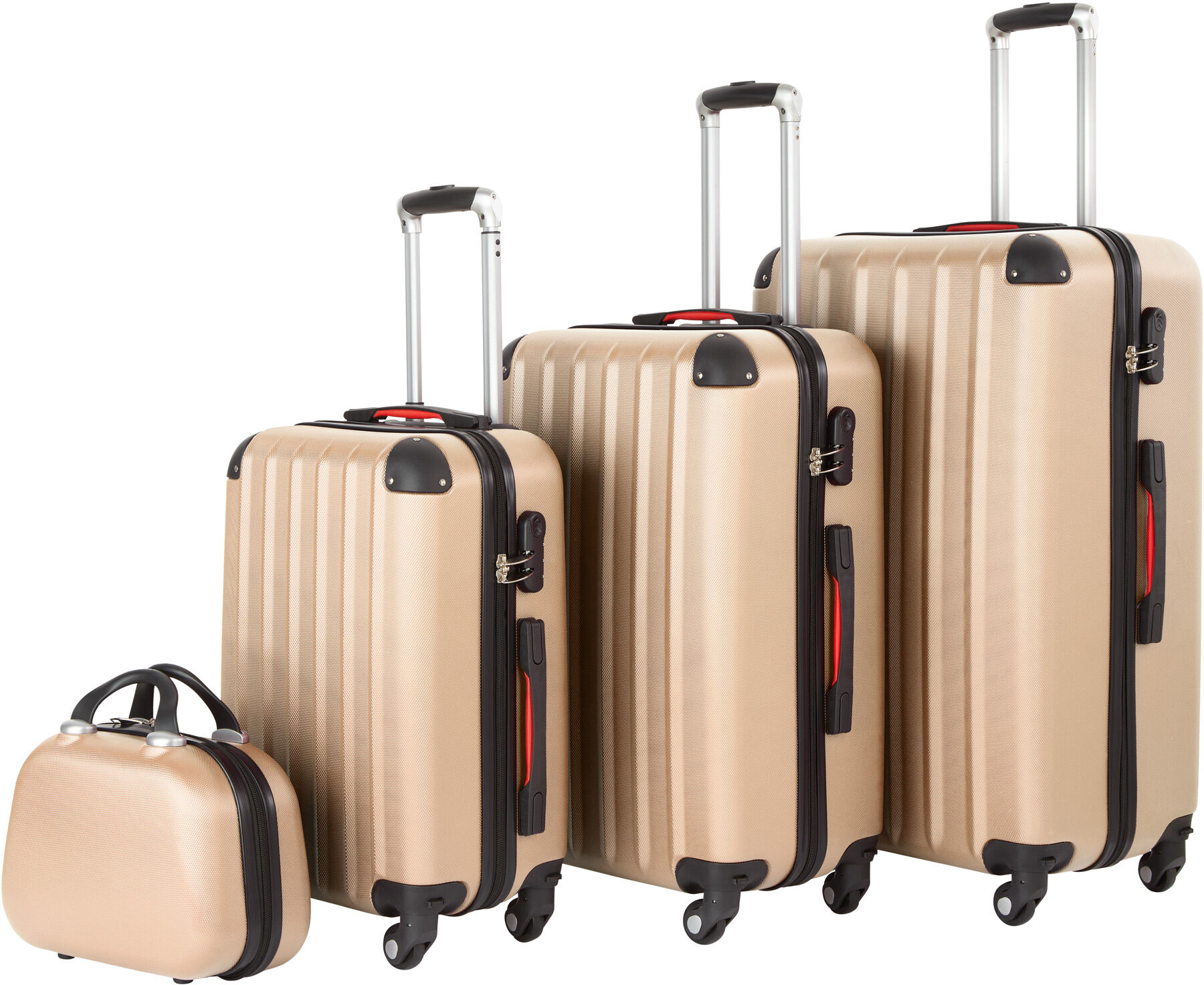 tectake Bagageset Pucci 4 delar - champagne tectake Bagageset Pucci 4 delar - champagne
