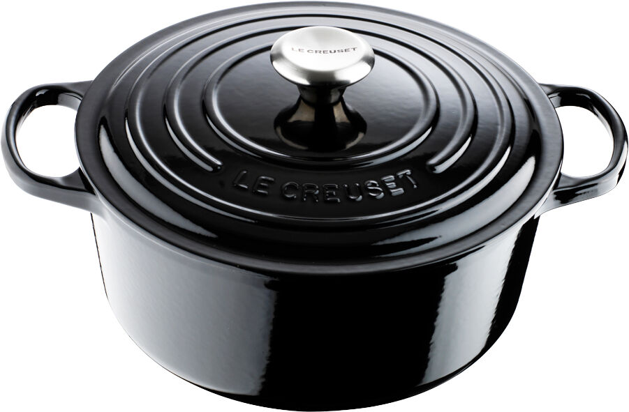 Le Creuset Signature Gjutjärnsgryta rund 26 cm 5,3 L Svart blank