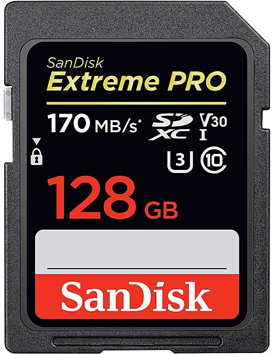 SanDisk SDXC Extreme Pro 128GB 170MB/s UHS-I V30 U3 C10 SanDisk SDXC Extreme Pro 128GB 170MB/s UHS-I V30 U3 C10