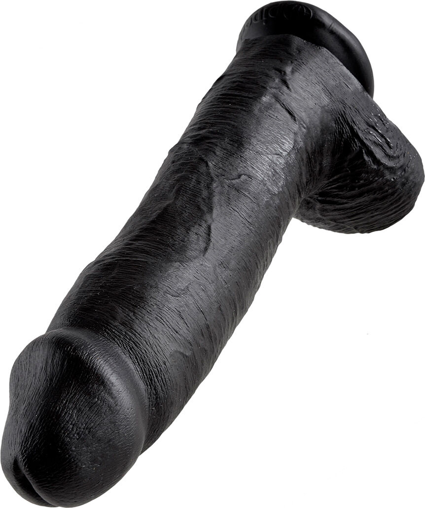 Cock 12 Inch W/ Balls Black Cock 12 Inch W/ Balls Black