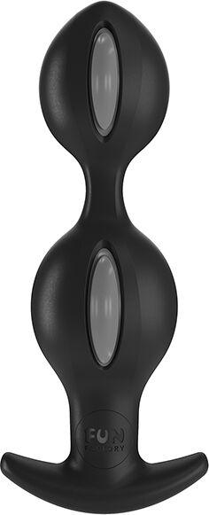 B Balls Duo Anal Plug with Motion Grey Black B Balls Duo Anal Plug with Motion Grey Black