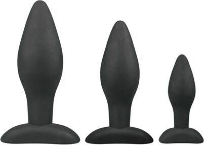 Black Silicone Buttplug Set Black Silicone Buttplug Set