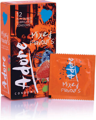 Adore Flavours Condoms - 12 Condoms Adore Flavours Condoms - 12 Condoms